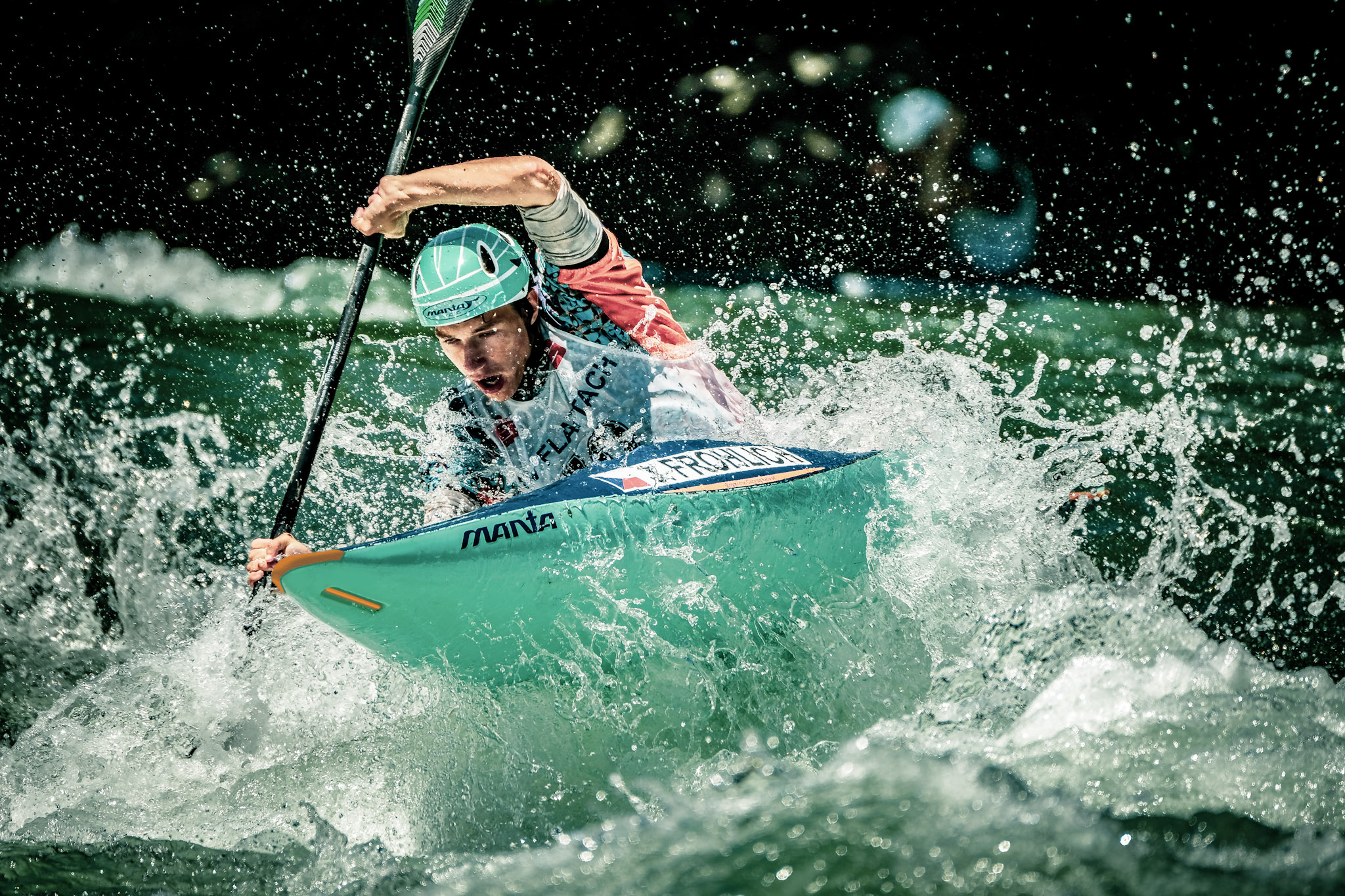 Kayaker in action